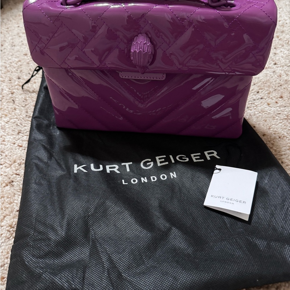 Kurt Geiger Purple Shoulder Bag with Glossy Finish - Picture 5 of 6
